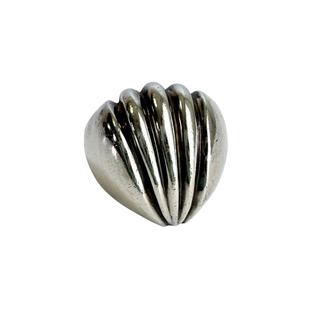 Charles Krypell Ring Sterling Silver‎ Seashell Shell Ring Modernist Vintage 7.5